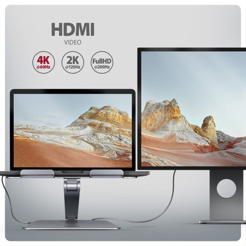 Stojak na laptop 10-16" + hub I/O 7 w 1 AXAGON