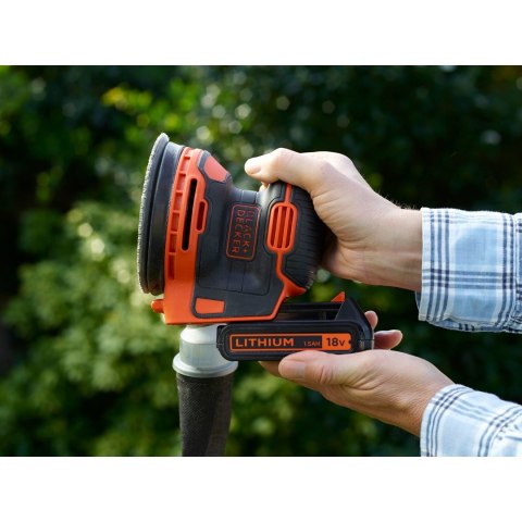 Szlifierka Black & Decker BDCROS18N-XJ przenośna szlifierka orbitalna 12000 RPM Czarny, Pomarańczowy
