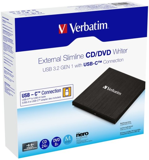 Zewnętrzny napęd CD/DVD Verbatim EXTERNAL SLIMLINE
