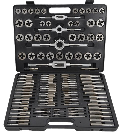 ROCKFORCE Zestaw gwintowników i narzynek komplet 110 części