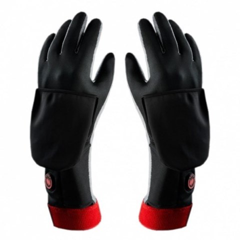 GLOVII OGRZEWANE RĘKAWICE TERMOAKTYWNE Z WODOODPORNĄ OSŁONĄ ROZMIAR L-XL, CZARNE, BATERIE I KABEL ŁADUJĄCY W ZESTAWIE, GYBXL