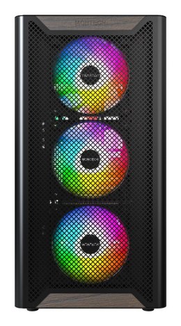 Drewniana obudowa PC Montech XR, Midi-Tower, ATX, ARGB, szkło hartowane