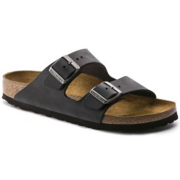 Klapki damskie Birkenstock Arizona Leather Oiled - black rozmiar: 38