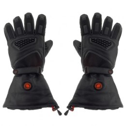 GLOVII OGRZEWANE SKÓRZANE RĘKAWICE MOTOCYKLOWE ZASILANE BATERIĄ, XL, CZARNE, BATERIE, ŁADOWARKA I POKROWIEC W ZESTAWIE, GS1XL