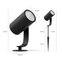 HUE LILY czarny reflektor ogrodowy LED 8W 2000-6500K 600LM RGB WCA IP65 ALUMINIUM