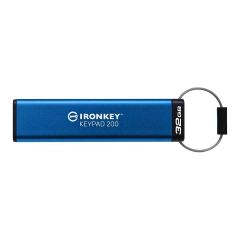 Kingston Technology IronKey Keypad 200 pamięć USB 32 GB USB Typu-A 3.2 Gen 1 (3.1 Gen 1) Niebieski