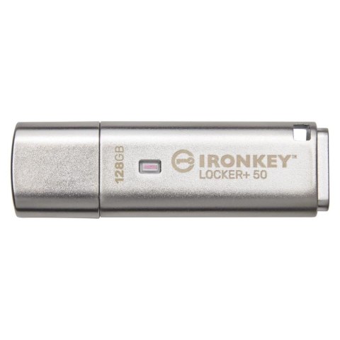 Kingston Technology IronKey Locker+ 50 pamięć USB 128 GB USB Typu-A 3.2 Gen 1 (3.1 Gen 1) Srebrny