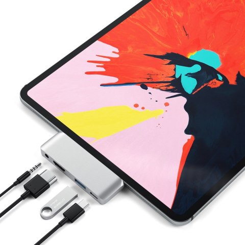 Satechi Aluminum USB-C Mobile Hub 4w1 für Apple iPad Pro Silber