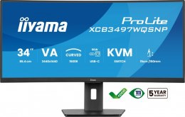 Monitor 34 cali XCB3497WQSNP-B1 VA,UWQHD,1500R,USB-cDock,KVM,95W, 2xHDMI, 1xDP, RJ45,2x5W,21:9 /5y/
