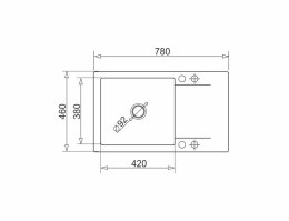 Zlew KORFU 78x46 1B 1D czarny