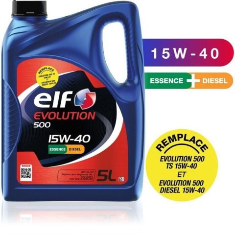 Olej do Silnika Samochodowego Elf Evolution 500 15W40 5 L