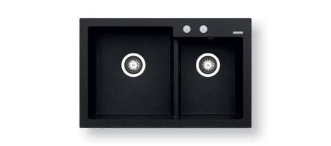 Pyramis Diplos (79X51) 1 3/4B 070168601 Volcano zlewozmywak granitowy 2-komorowy, czarny