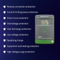 Solarny regulator ładowania MPPT z czujnikiem temperatury Qoltec 30A 12V/24V LCD 2xUSB Bluetooth APP GEL LiFePO4