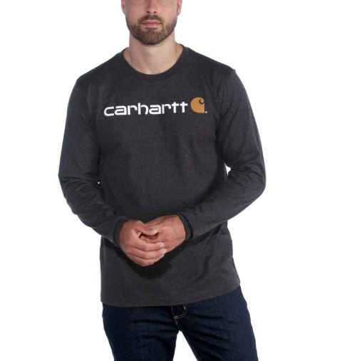Bluza bez kaptura Carhartt Core Logo T-Shirt L/S - carbon heather