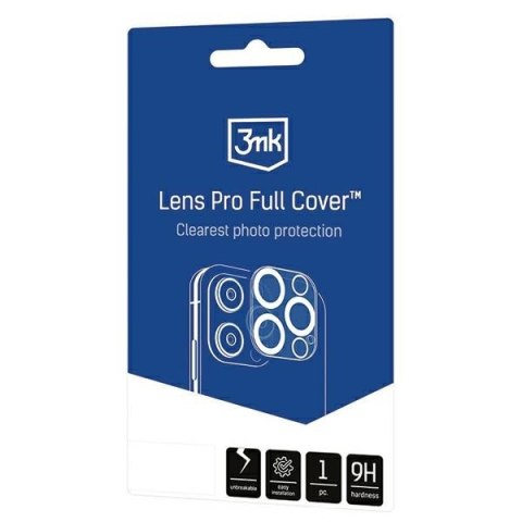 3MK Lens Pro Full Cover iPhone 15 Pro/15Pro Max Szkło hybrydowe na obiektyw aparatu z ramką montażową 1szt
