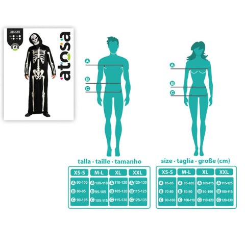 Kostium dla Dorosłych Kościotrup Halloween - XS/S