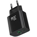 Ładowarka sieciowa USAMS CC316 T65 30W 1xUSB-C 1xUSB-A Fast Charging czarny
