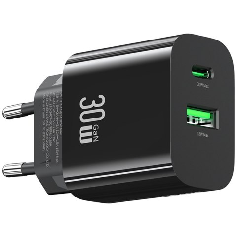 Ładowarka sieciowa USAMS CC316 T65 30W 1xUSB-C 1xUSB-A Fast Charging czarny