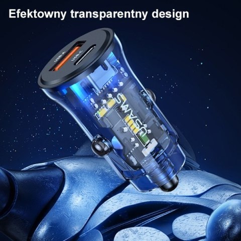 USAMS Ład. sam. 1xUSB+1xUSB-C C32 30WFast Charge niebieski/blue CC164CC02 (US-CC164)