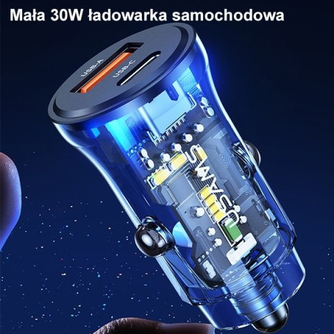 USAMS Ład. sam. 1xUSB+1xUSB-C C32 30WFast Charge niebieski/blue CC164CC02 (US-CC164)
