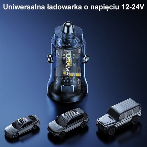 USAMS Ład. sam. 1xUSB+1xUSB-C C32 30WFast Charge niebieski/blue CC164CC02 (US-CC164)