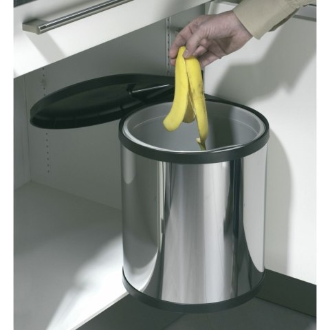 Kosz na śmieci Hailo Compact-Box Stal 15 L Czarny Szary Do wbudowania