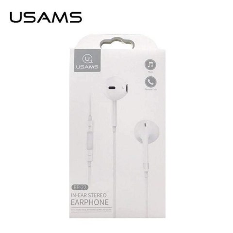 USAMS Słuchawki stereo EP-22 biały/white HSEP2201 jack 3,5mm
