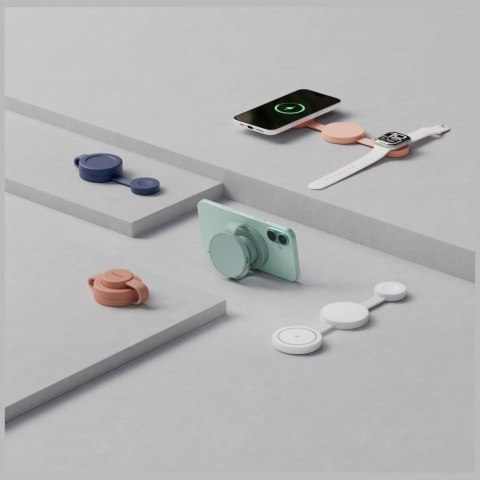 Ładowarka indukcyjna Bazic GoMag Trio 2 3w1 15W magnetyczna do iPhone/Watch/AirPods pistacjowy