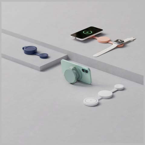Ładowarka indukcyjna Bazic GoMag Trio 2 3w1 15W magnetyczna do iPhone/Watch/AirPods pistacjowy