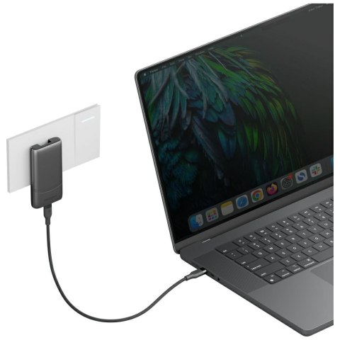 Ładowarka sieciowa Energea TravelWorld Edge 65W 2xUSB-C PD/PPS/QC3.0 (US/UK/EU) grafitowy