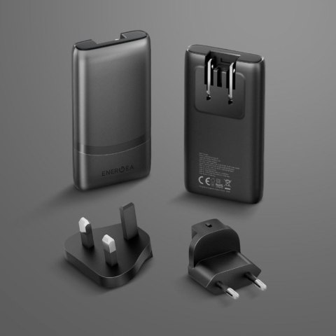 Ładowarka sieciowa Energea TravelWorld Edge 65W 2xUSB-C PD/PPS/QC3.0 (US/UK/EU) grafitowy