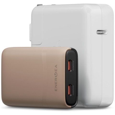 Ładowarka sieciowa Energea TravelWorld Edge 65W 2xUSB-C PD/PPS/QC3.0 (US/UK/EU) złota