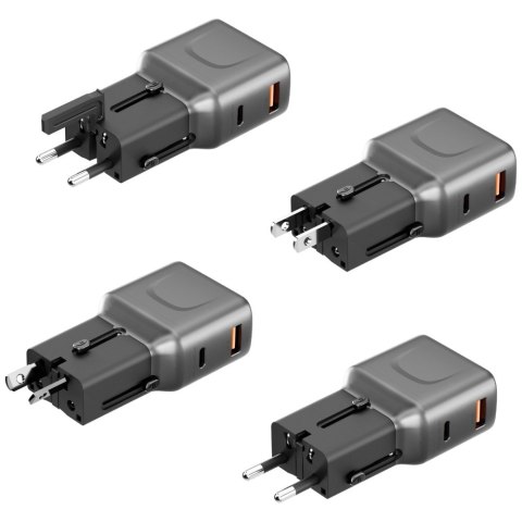 Ładowarka sieciowa Energea TravelGo Adapter 35 USB-A/USB-C 35W grafitowo-czarny