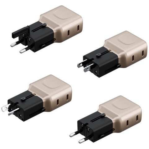 Ładowarka sieciowa Energea TravelGo Adapter 45 2xUSB-C 45W złoto-czarna