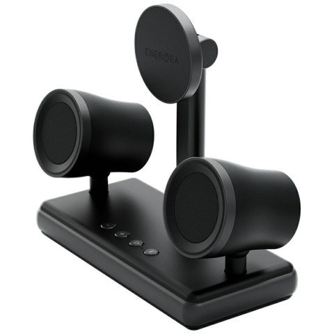 Stacja ładująca Energea Magaudio Stand 2w1 Qi2 z głośnikami stereo grafitowy
