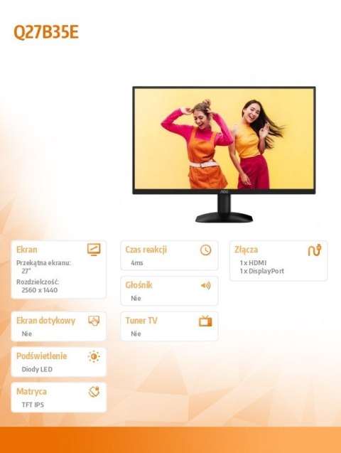 Monitor Q27B35E 27 cali IPS 75Hz HDMI DP