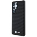 Etui BMW Leather Carbon MagSafe do Samsung Galaxy S25 Ultra czarny