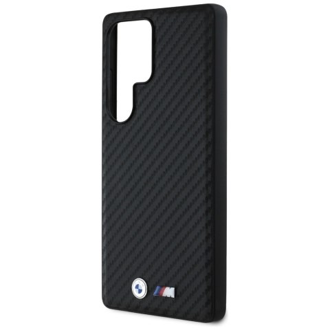 Etui BMW Leather Carbon MagSafe do Samsung Galaxy S25 Ultra czarny