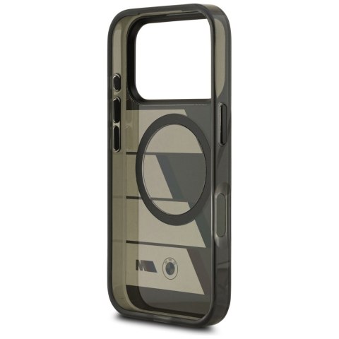 Etui BMW M IML Metal Buttons Tricolor Lines MagSafe do iPhone 17 Pro Max / 18 Pro Max antracyt