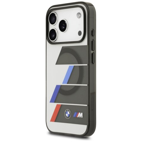 Etui BMW M IML Metal Buttons Tricolor Lines MagSafe do iPhone 17 Pro / 18 Pro antracyt