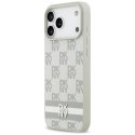 Etui DKNY Checkered with Printed Stripes do iPhone 17 Pro Max beżowy