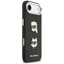 Etui Karl Lagerfeld FW Grained Karl & Choupette Heads Pins & Logo do iPhone Air czarny