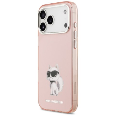 Etui Karl Lagerfeld IML Aquarelle Choupette & Logo MagSafe do iPhone 17 Pro różowy