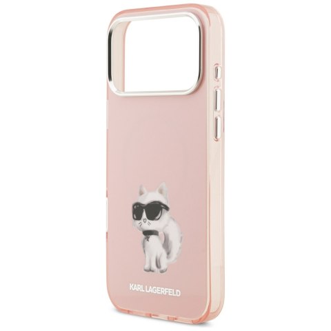 Etui Karl Lagerfeld IML Aquarelle Choupette & Logo MagSafe do iPhone 17 Pro różowy