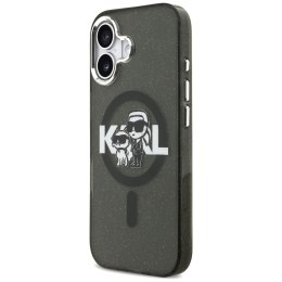 Etui Karl Lagerfeld IML Glitter Karl & Choupette Sketch Logo MagSafe do iPhone 17 czarny