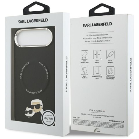 Etui Karl Lagerfeld Karl & Choupette Pins MagSafe do iPhone Air czarny