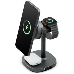 Stacja ładująca Energea MagArctic Stand 4w1 Qi2 z chłodzeniem i kablem grafitowy