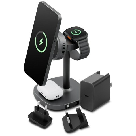 Stacja ładująca Energea MagArctic Stand 4w1 Qi2 z chłodzeniem, kablem i ładowarką 65W gunmetal