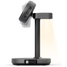 Stacja ładująca Energea MagArctic Stand 4w1 Qi2 z chłodzeniem, kablem i ładowarką 65W gunmetal