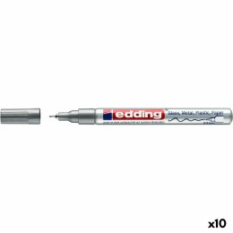 Marker permanentny Edding 780 Srebrzysty (10 Sztuk)